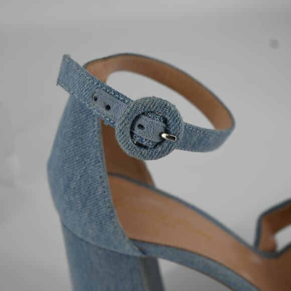 Gianvito Rossi Sheridan Blue Denim Platform Heels Size 37.5 - Picture 9 of 13